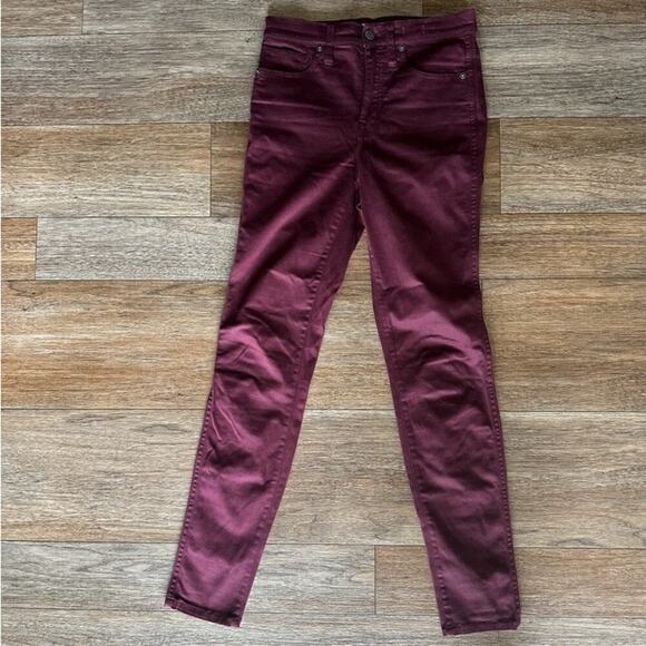 Madewell Burgundy 10 in. High Rise Skinny Jeans Size 25‎ - Picture 4 of 6